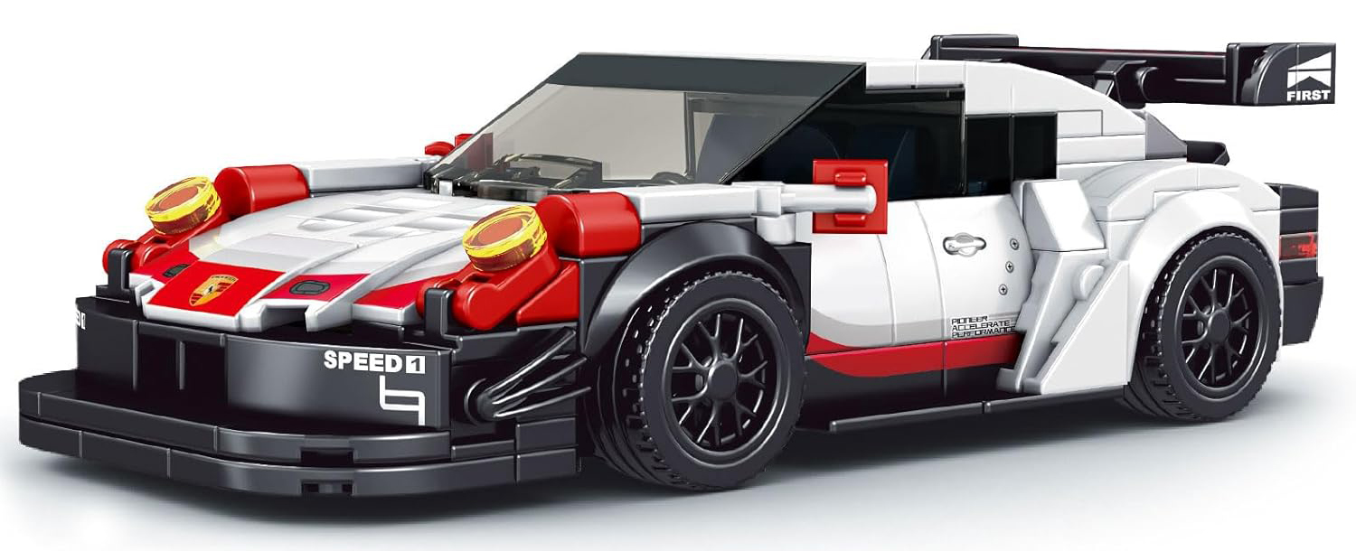 Zestaw Klocków Auto Sportowe 349el. Białe - obrazek 4