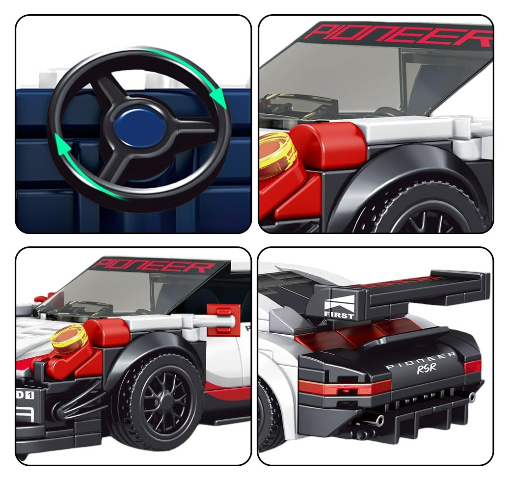 Zestaw Klocków Auto Sportowe 349el. Białe - obrazek 8